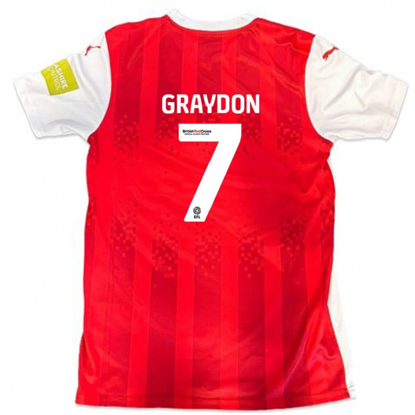 Danxen Uomo Maglia Ryan Graydon #7 Rosso Bianco Kit Gara Home 2024/25 Maglietta