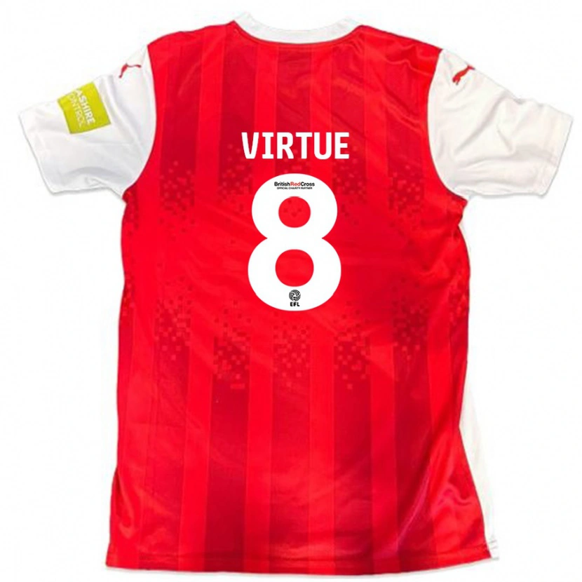 Danxen Uomo Maglia Matty Virtue #8 Rosso Bianco Kit Gara Home 2024/25 Maglietta