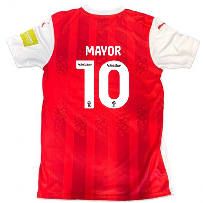 Danxen Uomo Maglia Danny Mayor #10 Rosso Bianco Kit Gara Home 2024/25 Maglietta
