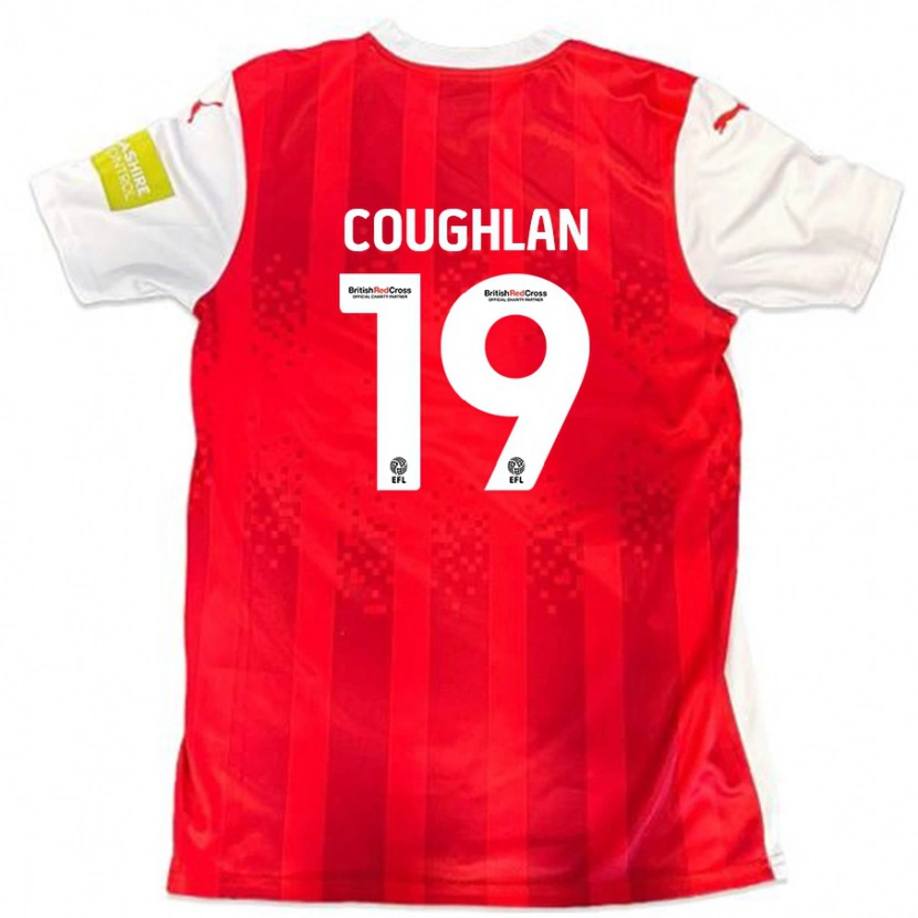 Danxen Uomo Maglia Ronan Coughlan #19 Rosso Bianco Kit Gara Home 2024/25 Maglietta