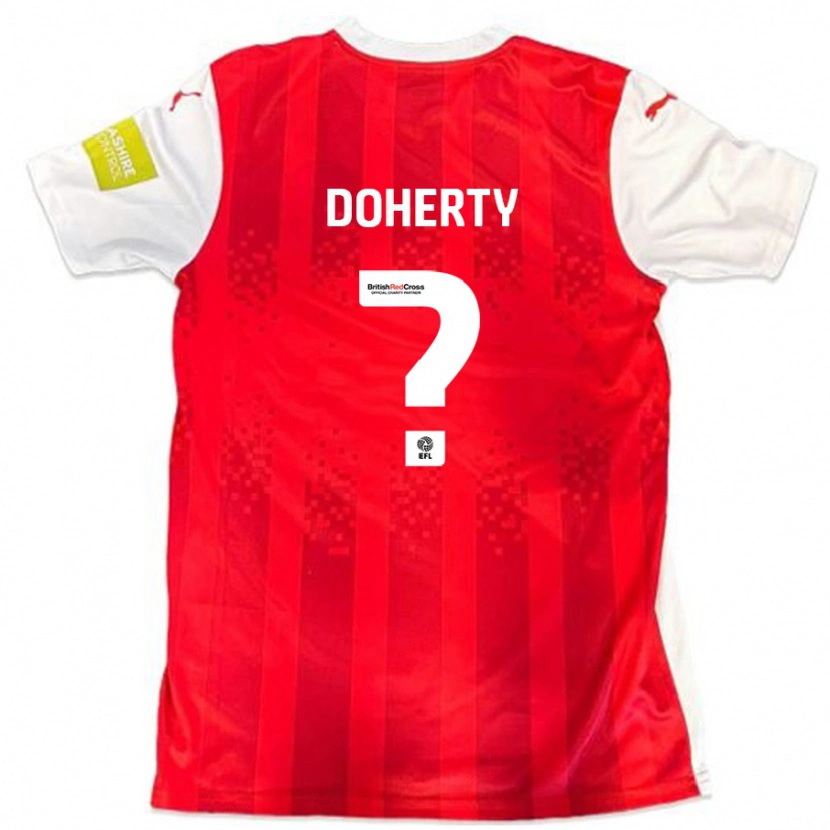 Danxen Uomo Maglia Jack Doherty #0 Rosso Bianco Kit Gara Home 2024/25 Maglietta