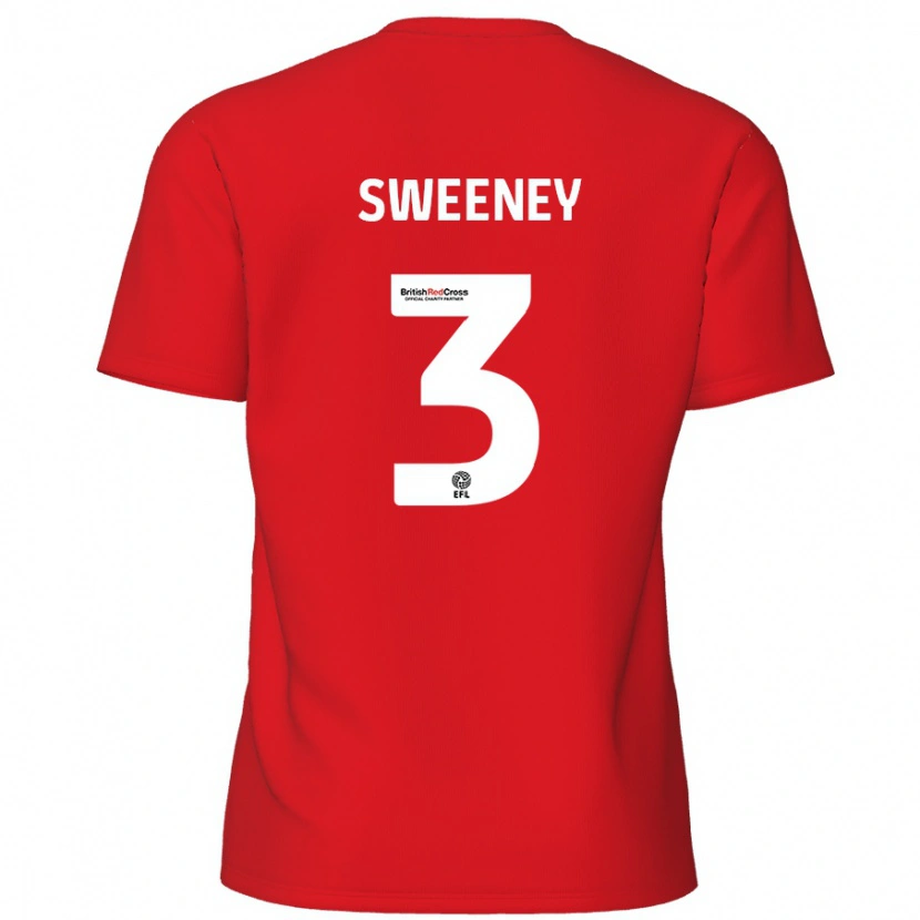 Danxen Uomo Maglia Jayden Sweeney #3 Rosso Kit Gara Home 2024/25 Maglietta