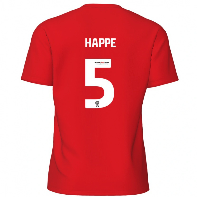 Danxen Uomo Maglia Dan Happe #5 Rosso Kit Gara Home 2024/25 Maglietta