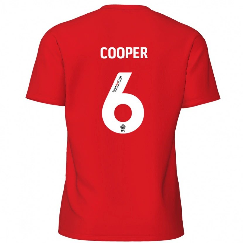 Danxen Uomo Maglia Brandon Cooper #6 Rosso Kit Gara Home 2024/25 Maglietta
