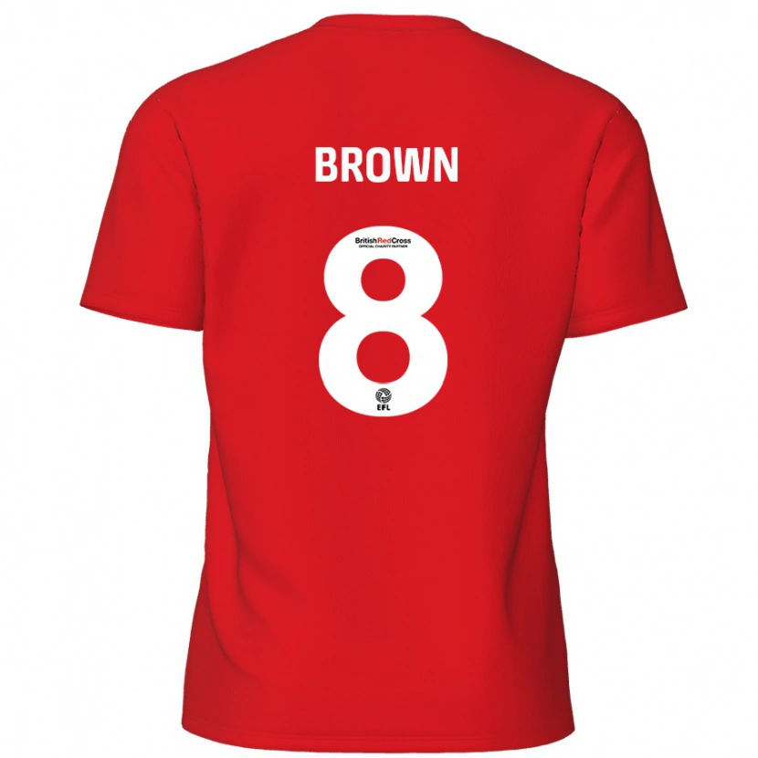 Danxen Uomo Maglia Jordan Brown #8 Rosso Kit Gara Home 2024/25 Maglietta