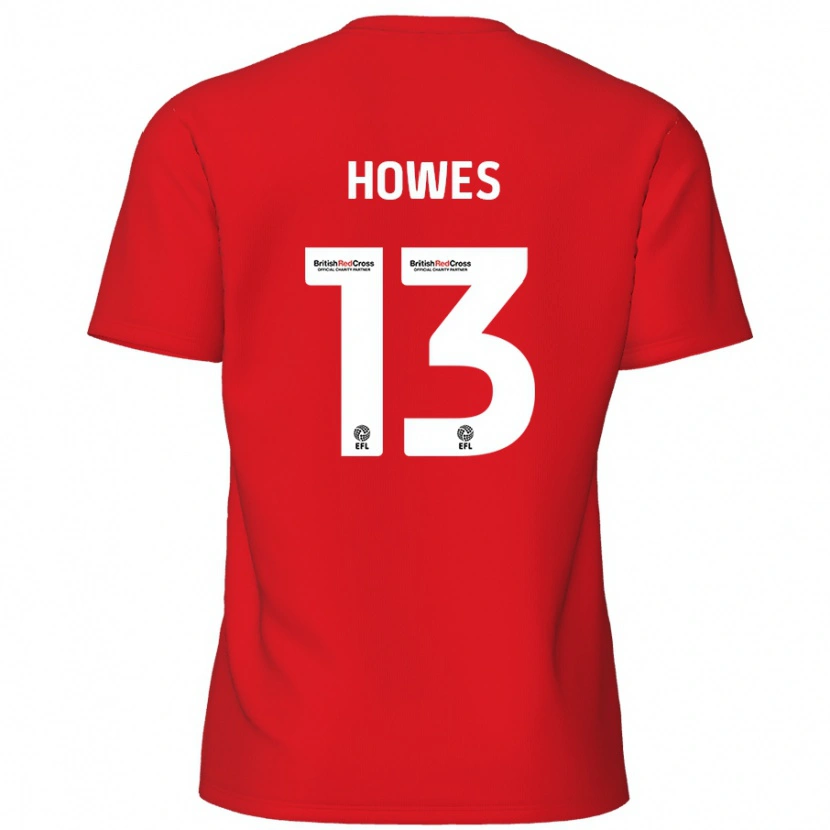 Danxen Uomo Maglia Sam Howes #13 Rosso Kit Gara Home 2024/25 Maglietta
