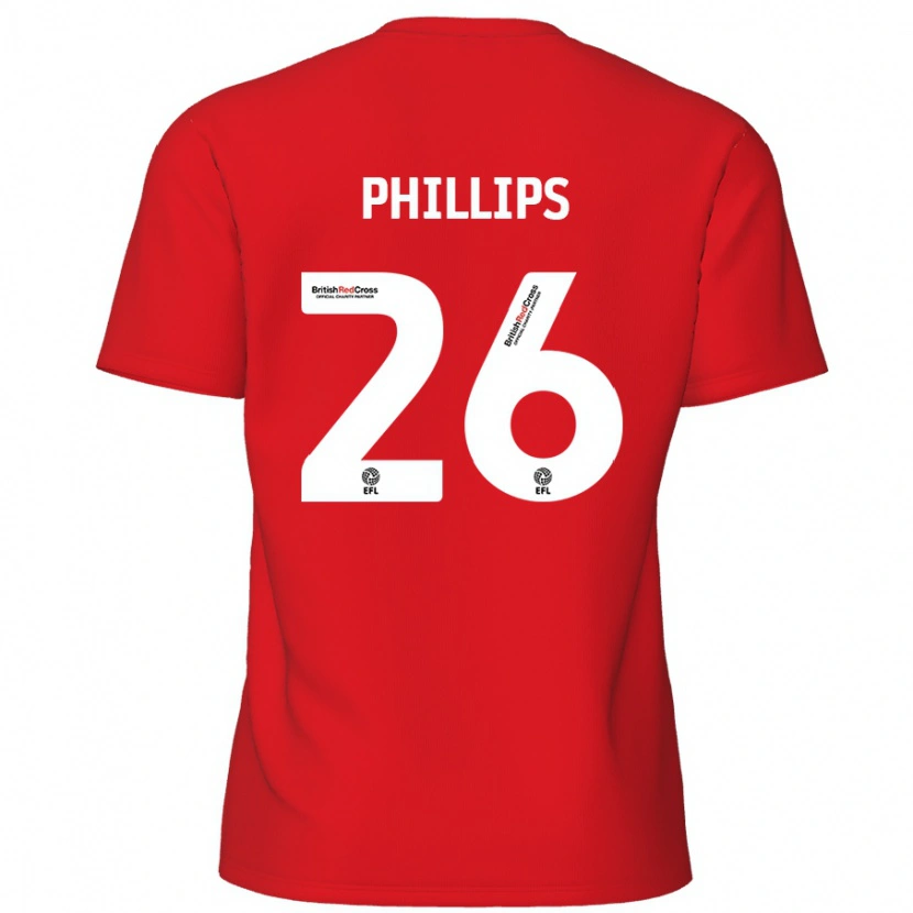 Danxen Uomo Maglia Noah Phillips #26 Rosso Kit Gara Home 2024/25 Maglietta