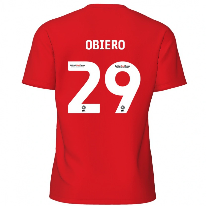Danxen Uomo Maglia Zech Obiero #29 Rosso Kit Gara Home 2024/25 Maglietta