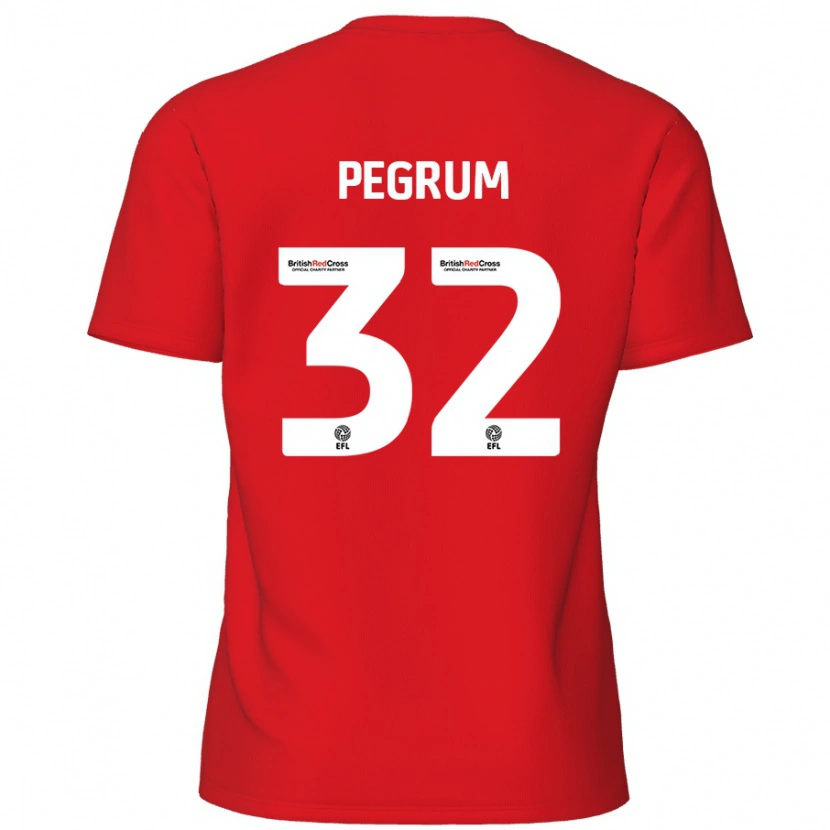 Danxen Uomo Maglia Charlie Pegrum #32 Rosso Kit Gara Home 2024/25 Maglietta