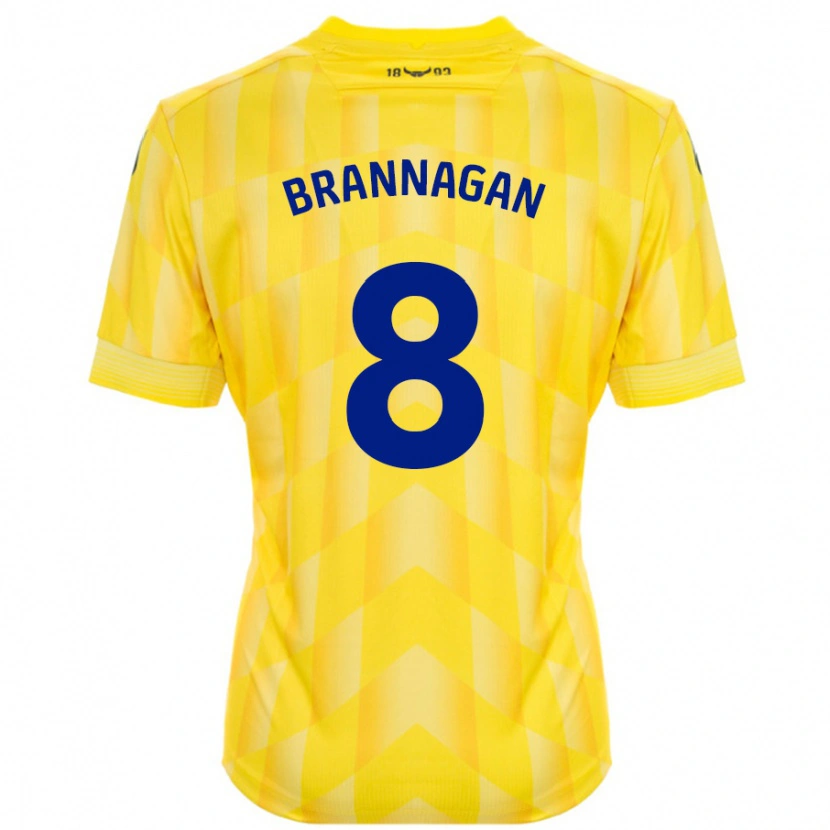 Danxen Uomo Maglia Cameron Brannagan #8 Giallo Kit Gara Home 2024/25 Maglietta