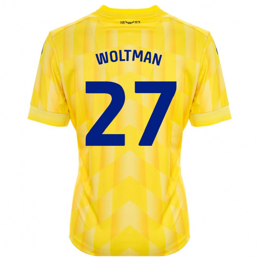 Danxen Uomo Maglia Max Woltman #27 Giallo Kit Gara Home 2024/25 Maglietta