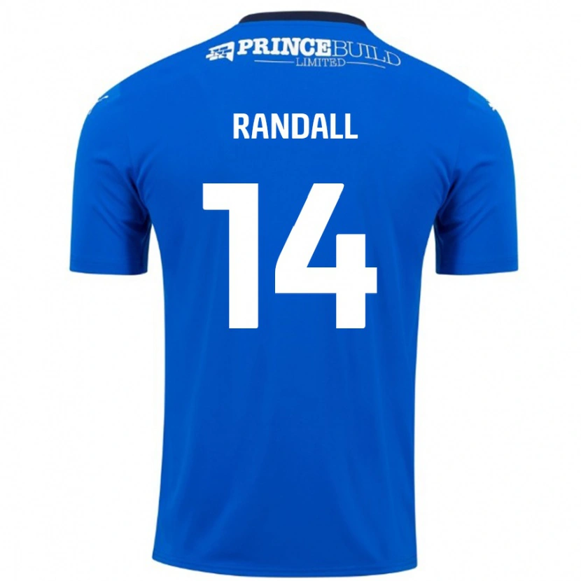 Danxen Uomo Maglia Joel Randall #14 Blu Bianco Kit Gara Home 2024/25 Maglietta