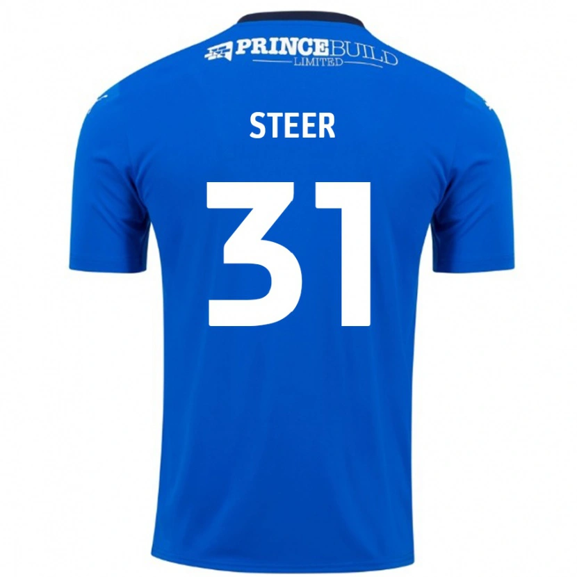 Danxen Uomo Maglia Jed Steer #31 Blu Bianco Kit Gara Home 2024/25 Maglietta