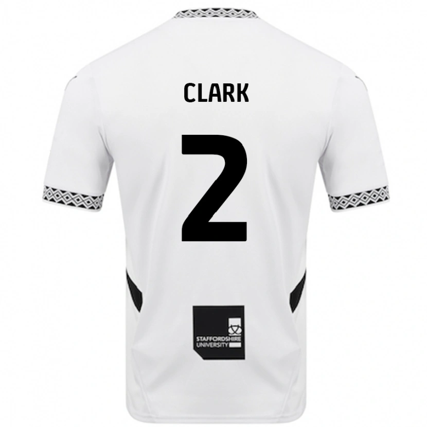 Danxen Uomo Maglia Mitch Clark #2 Bianco Kit Gara Home 2024/25 Maglietta