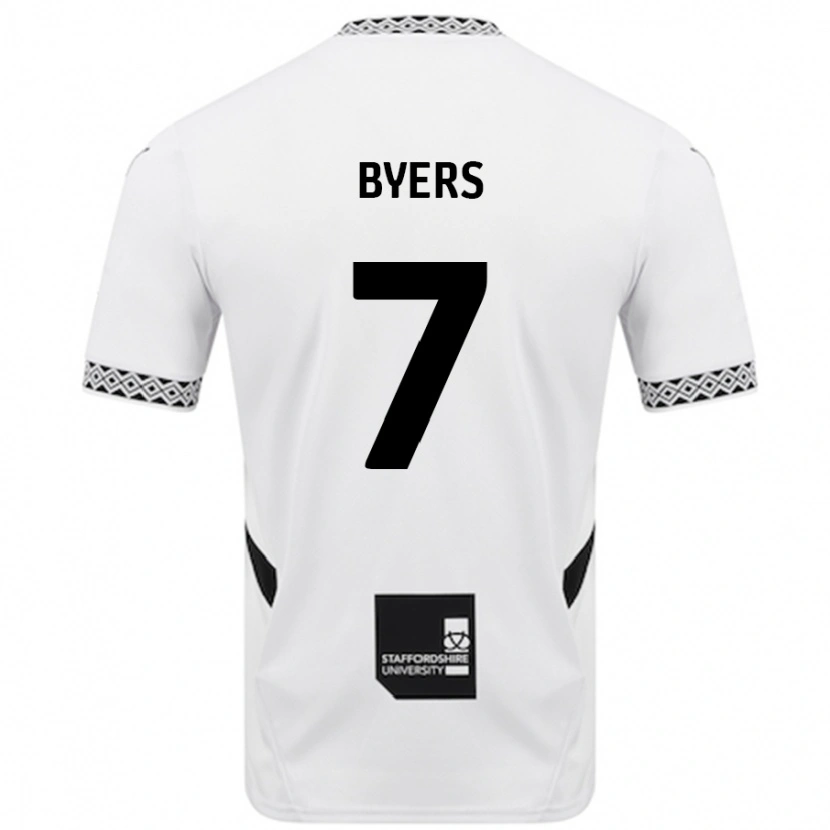 Danxen Uomo Maglia George Byers #7 Bianco Kit Gara Home 2024/25 Maglietta