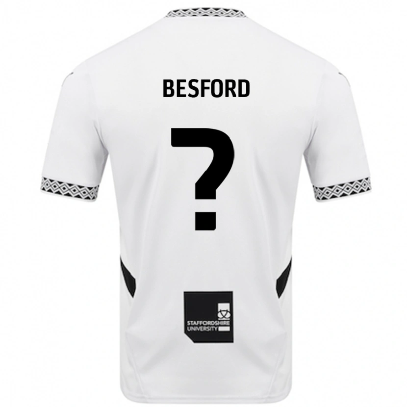 Danxen Uomo Maglia Callum Besford #0 Bianco Kit Gara Home 2024/25 Maglietta