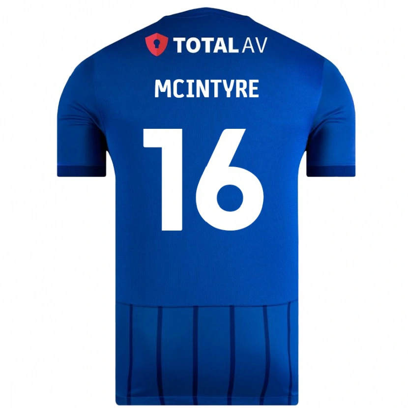 Danxen Uomo Maglia Tom Mcintyre #16 Blu Kit Gara Home 2024/25 Maglietta