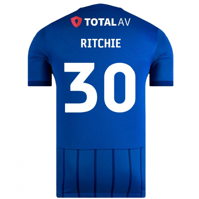 Danxen Uomo Maglia Matt Ritchie #30 Blu Kit Gara Home 2024/25 Maglietta