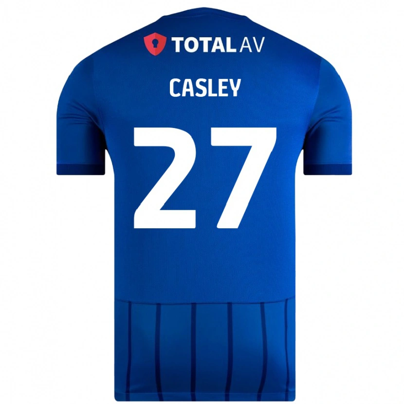 Danxen Uomo Maglia Riva Casley #27 Blu Kit Gara Home 2024/25 Maglietta