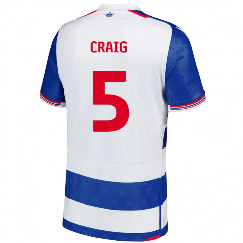 Danxen Uomo Maglia Michael Craig #5 Blu Bianco Kit Gara Home 2024/25 Maglietta