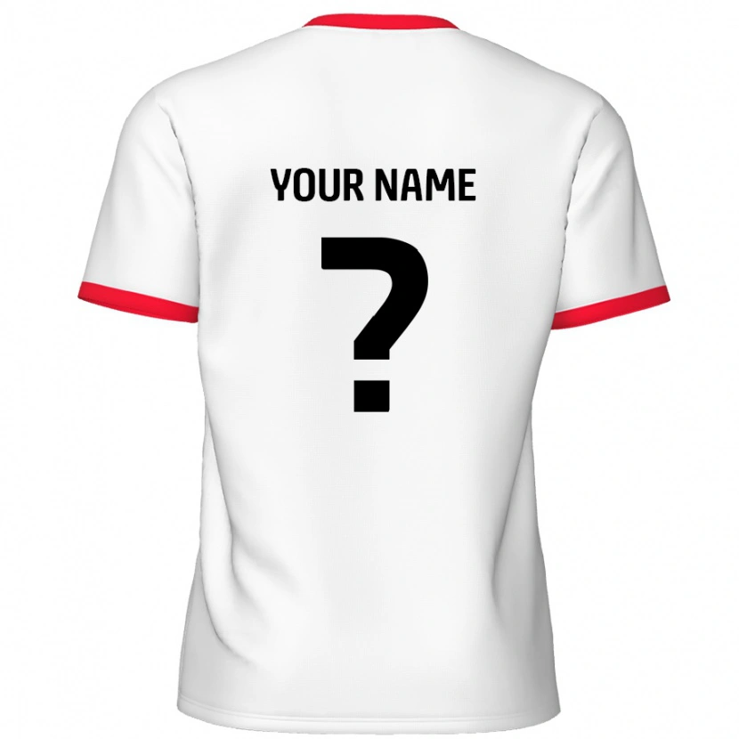 Danxen Uomo Maglia Il Tuo Nome #0 Bianco Rosso Kit Gara Home 2024/25 Maglietta