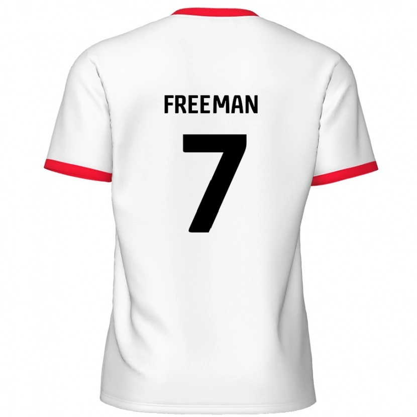 Danxen Uomo Maglia Nick Freeman #7 Bianco Rosso Kit Gara Home 2024/25 Maglietta