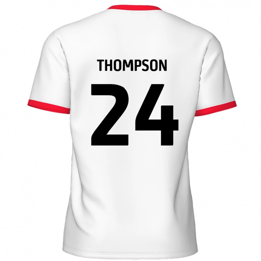 Danxen Uomo Maglia Ben Thompson #24 Bianco Rosso Kit Gara Home 2024/25 Maglietta