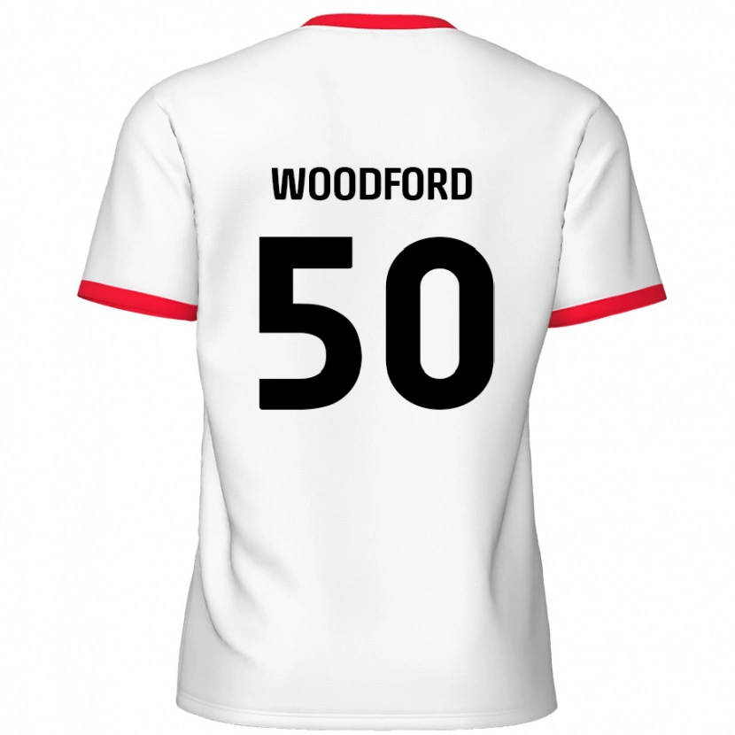 Danxen Uomo Maglia Max Woodford #50 Bianco Rosso Kit Gara Home 2024/25 Maglietta