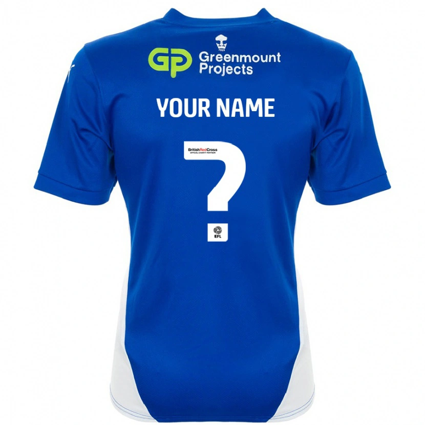Danxen Uomo Maglia Il Tuo Nome #0 Blu Bianco Kit Gara Home 2024/25 Maglietta