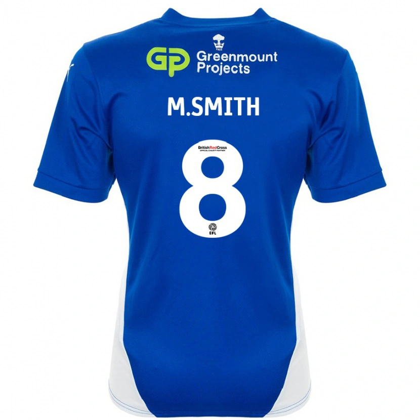 Danxen Uomo Maglia Matt Smith #8 Blu Bianco Kit Gara Home 2024/25 Maglietta