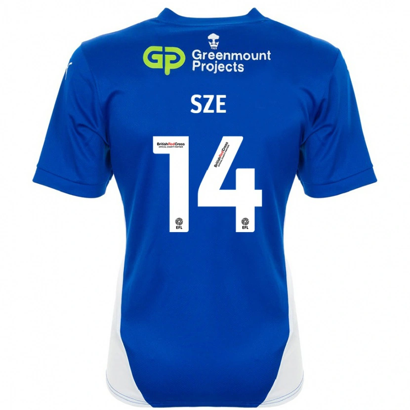 Danxen Uomo Maglia Chris Sze #14 Blu Bianco Kit Gara Home 2024/25 Maglietta