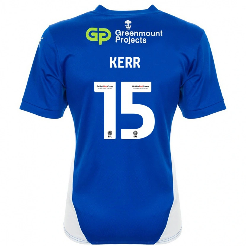 Danxen Uomo Maglia Jason Kerr #15 Blu Bianco Kit Gara Home 2024/25 Maglietta