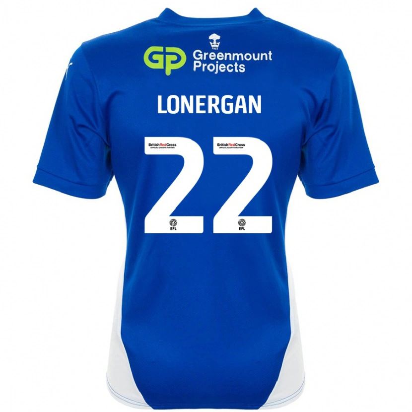 Danxen Uomo Maglia Andy Lonergan #22 Blu Bianco Kit Gara Home 2024/25 Maglietta
