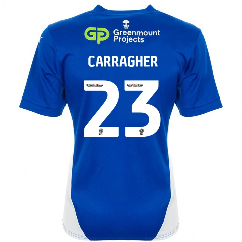 Danxen Uomo Maglia James Carragher #23 Blu Bianco Kit Gara Home 2024/25 Maglietta
