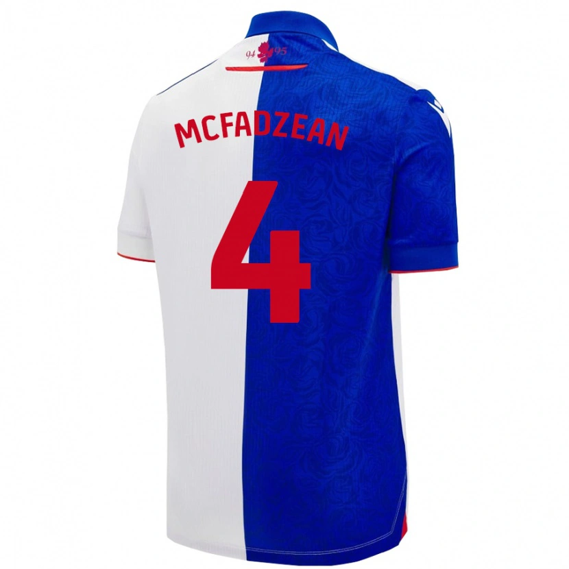 Danxen Uomo Maglia Kyle Mcfadzean #4 Azzurro Bianco Kit Gara Home 2024/25 Maglietta