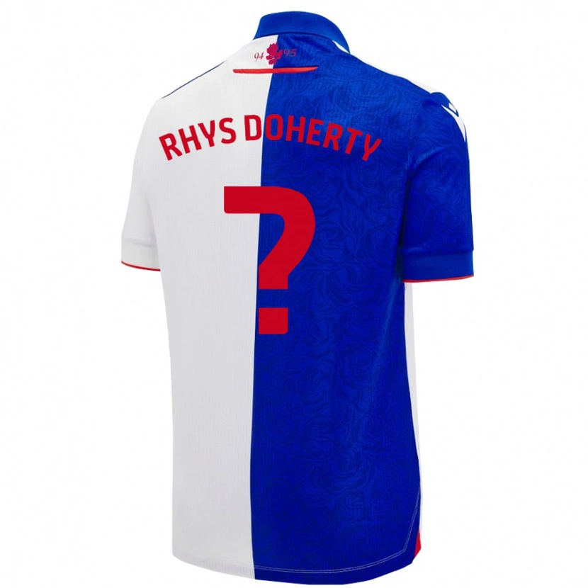 Danxen Uomo Maglia Rhys Doherty #0 Azzurro Bianco Kit Gara Home 2024/25 Maglietta