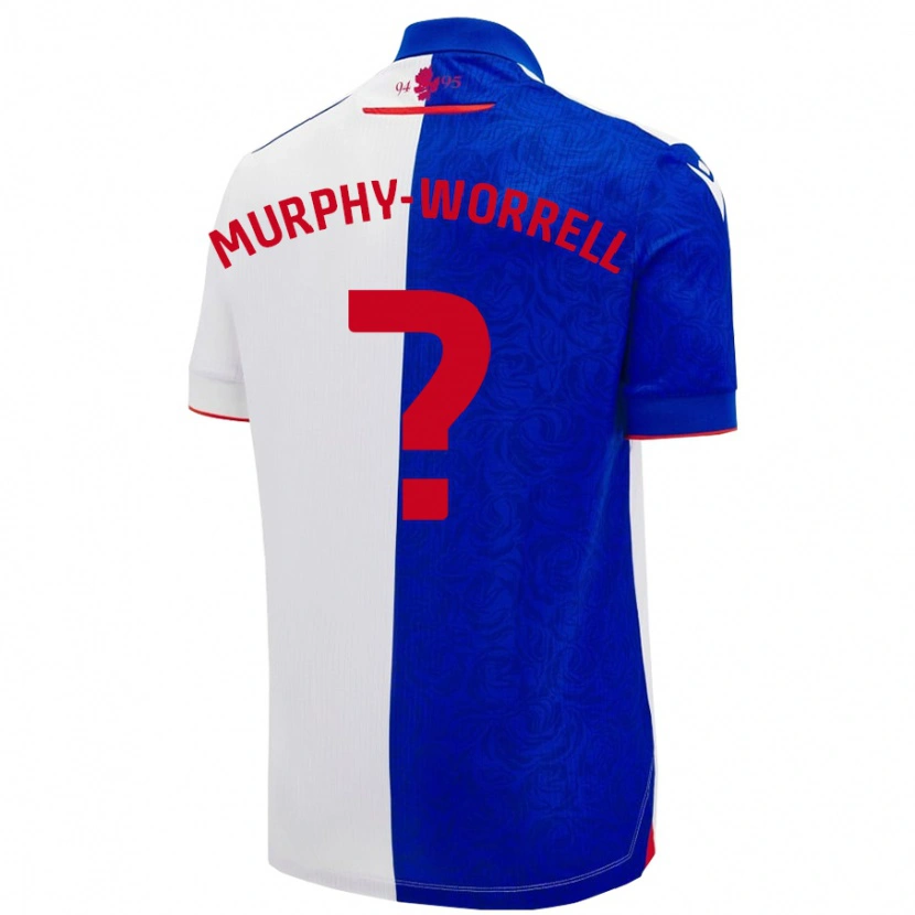 Danxen Uomo Maglia Paul Murphy-Worrell #0 Azzurro Bianco Kit Gara Home 2024/25 Maglietta