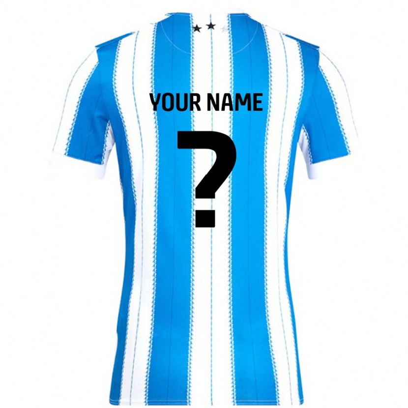 Danxen Uomo Maglia Il Tuo Nome #0 Blu Bianco Kit Gara Home 2024/25 Maglietta
