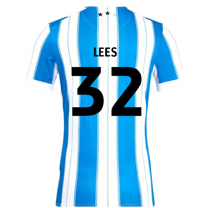 Danxen Uomo Maglia Tom Lees #32 Blu Bianco Kit Gara Home 2024/25 Maglietta