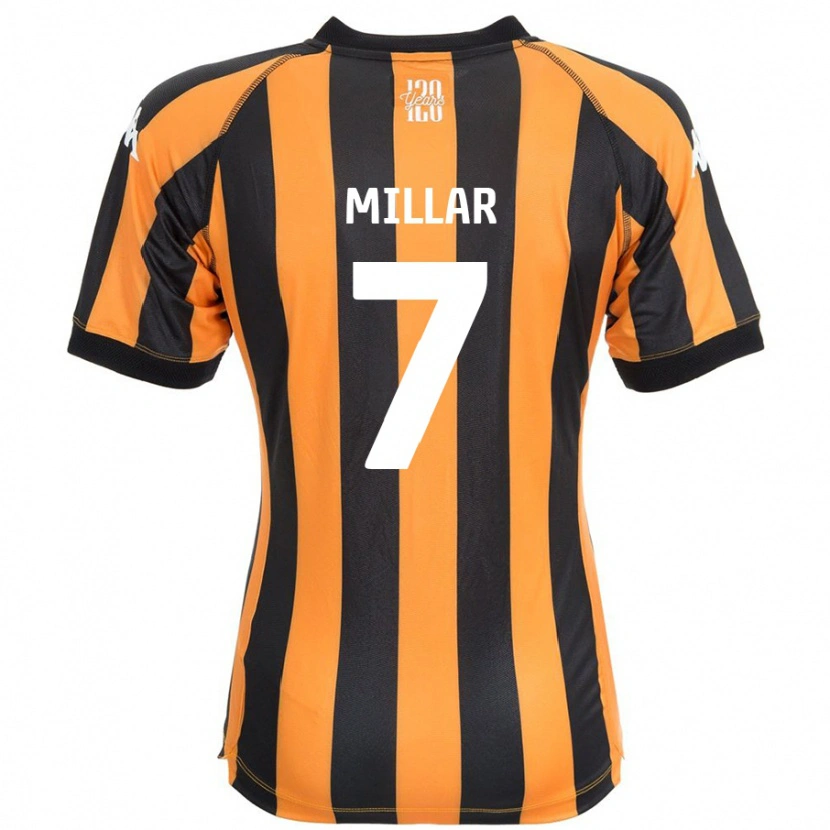 Danxen Uomo Maglia Liam Millar #7 Nero Ambra Kit Gara Home 2024/25 Maglietta
