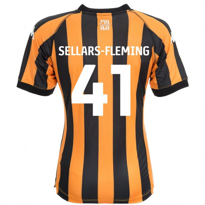 Danxen Uomo Maglia Tyrell Sellars-Fleming #41 Nero Ambra Kit Gara Home 2024/25 Maglietta