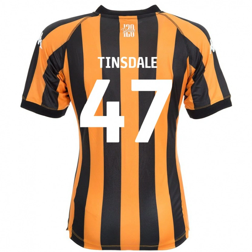 Danxen Uomo Maglia Nathan Tinsdale #47 Nero Ambra Kit Gara Home 2024/25 Maglietta