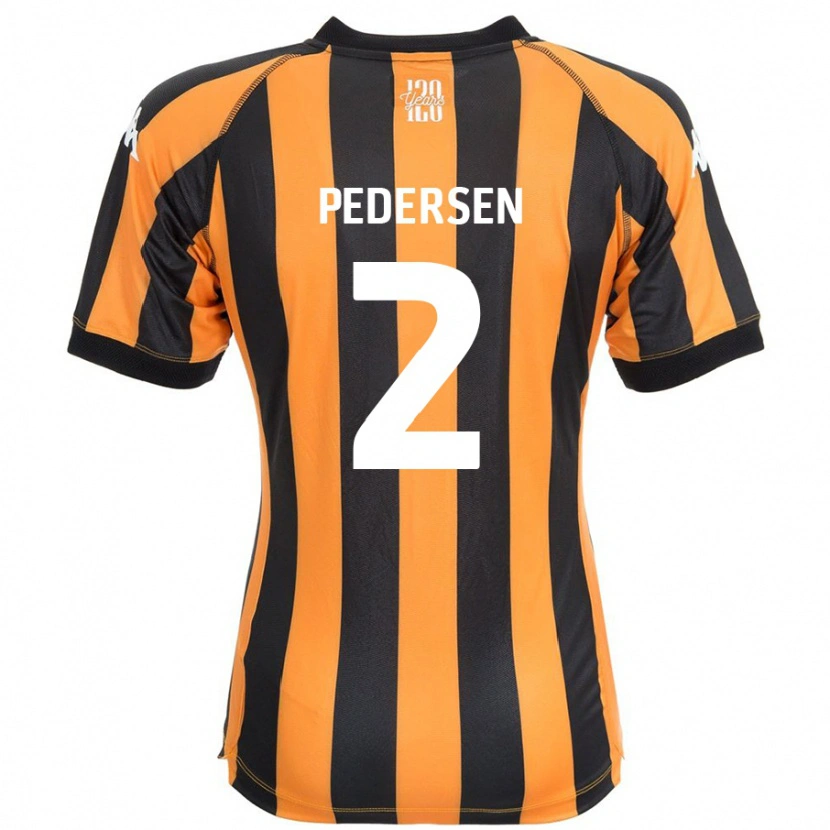 Danxen Uomo Maglia Eden Pedersen #2 Nero Ambra Kit Gara Home 2024/25 Maglietta