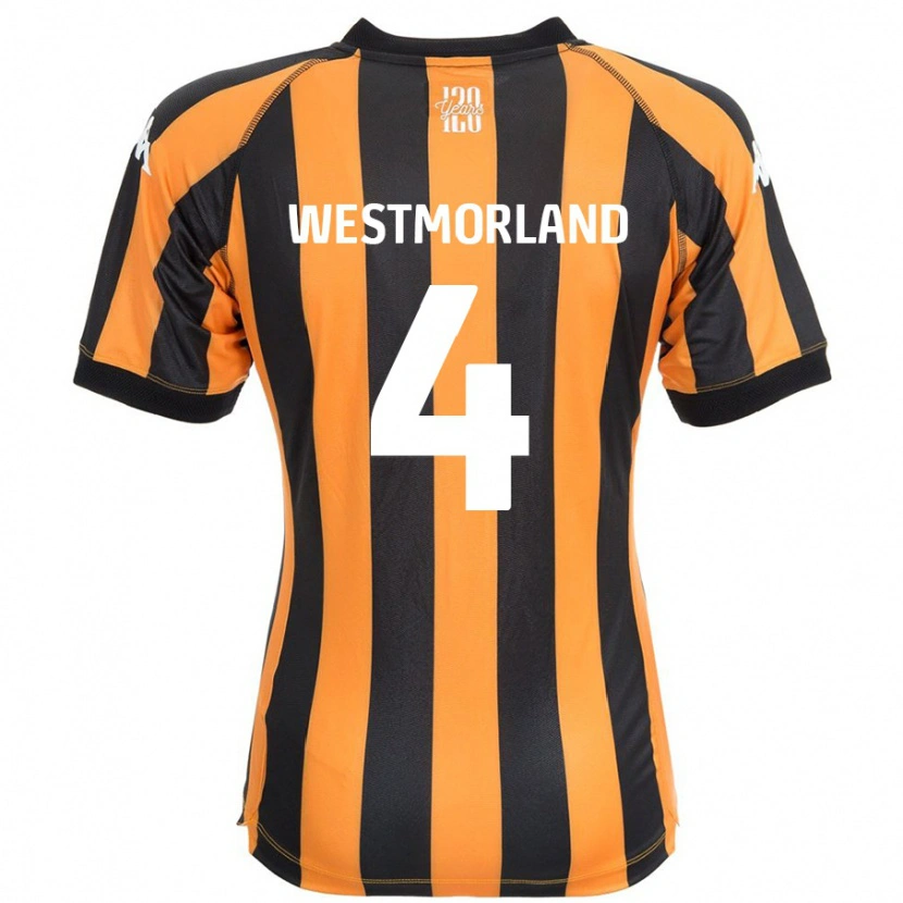 Danxen Uomo Maglia Emma Westmorland #4 Nero Ambra Kit Gara Home 2024/25 Maglietta