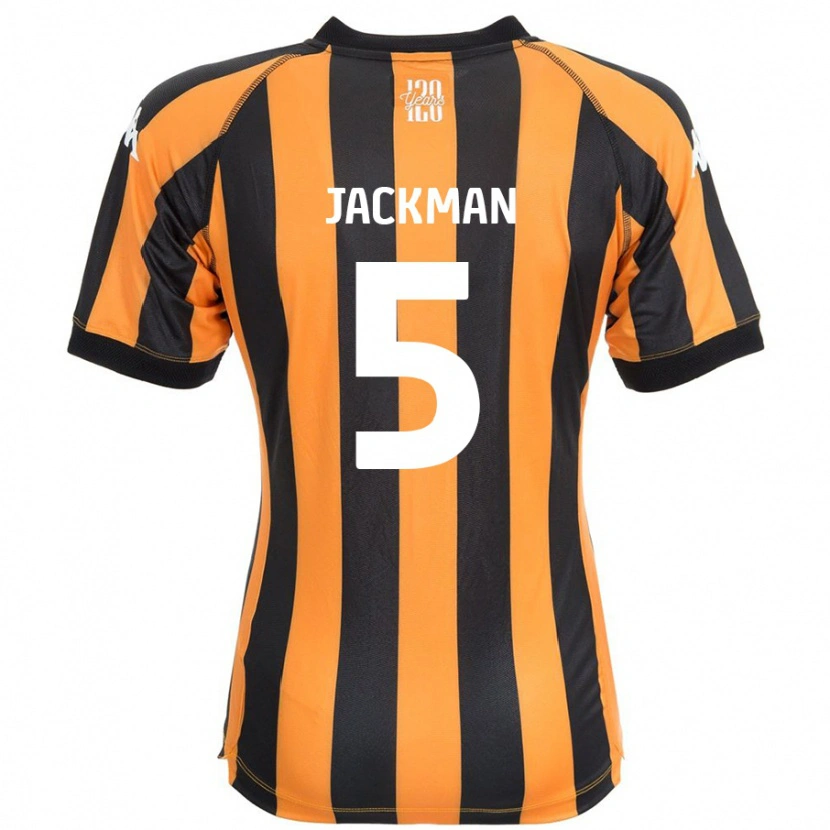 Danxen Uomo Maglia Ellice Jackman #5 Nero Ambra Kit Gara Home 2024/25 Maglietta