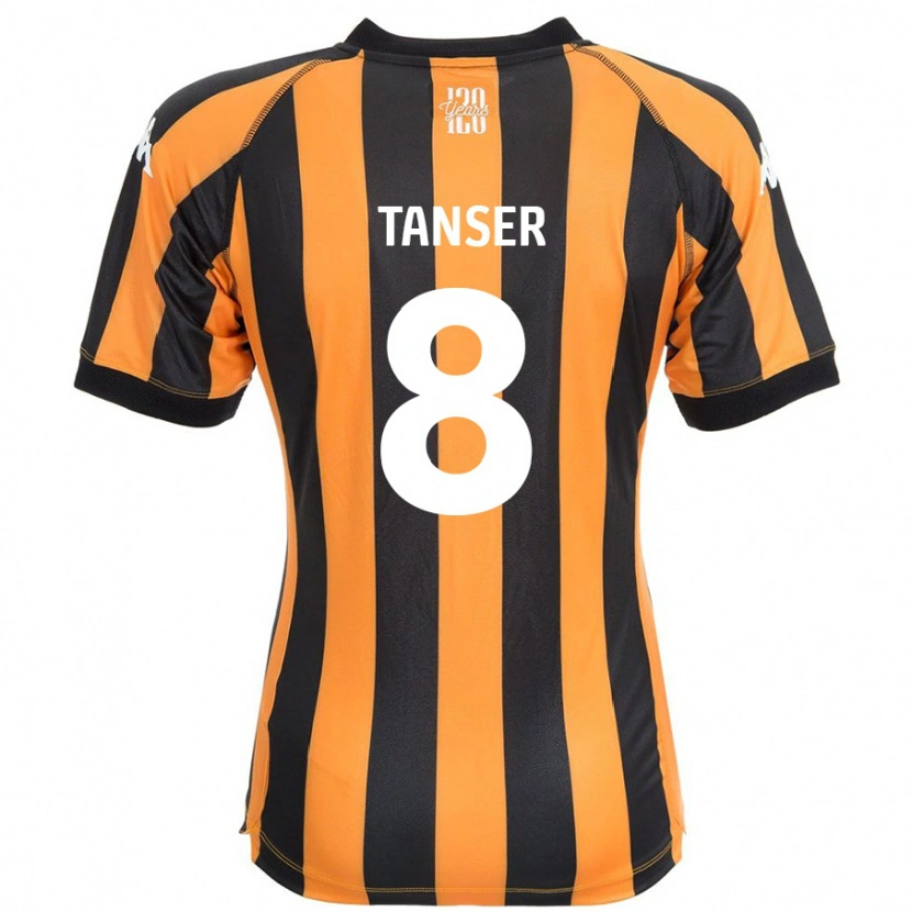 Danxen Uomo Maglia Ellie Tanser #8 Nero Ambra Kit Gara Home 2024/25 Maglietta