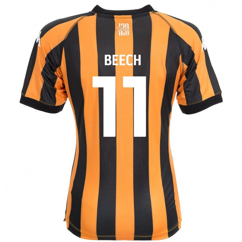 Danxen Uomo Maglia Rebecca Beech #11 Nero Ambra Kit Gara Home 2024/25 Maglietta