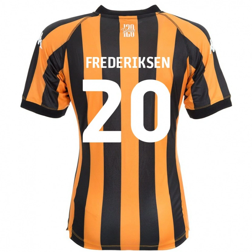 Danxen Uomo Maglia Abbey Frederiksen #20 Nero Ambra Kit Gara Home 2024/25 Maglietta