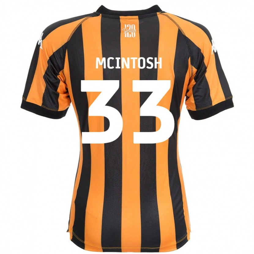 Danxen Uomo Maglia Lucy Mcintosh #33 Nero Ambra Kit Gara Home 2024/25 Maglietta