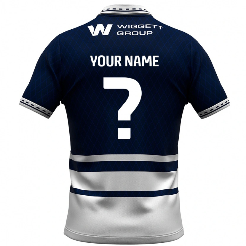 Danxen Uomo Maglia Il Tuo Nome #0 Blu Navy Bianco Kit Gara Home 2024/25 Maglietta